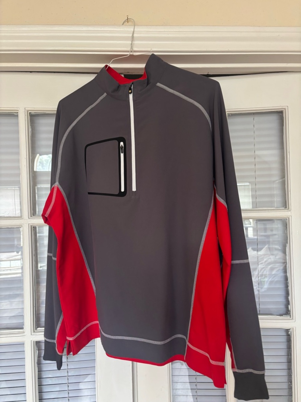 FootJoy Men's Gray & Red Performance Half-Zip Jacket